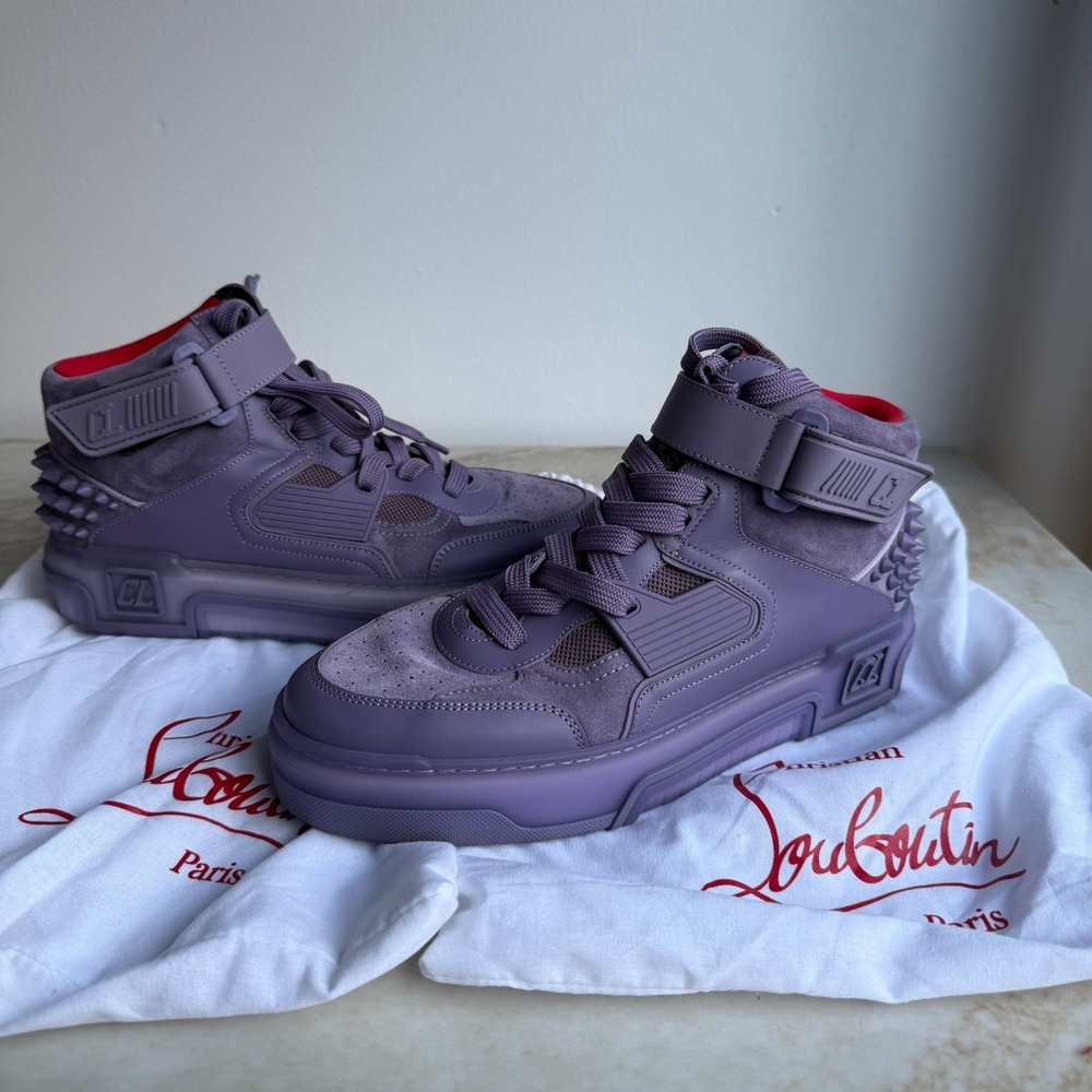 Christian Louboutin Astroloubi Mid-top Sneakers Purple Suede Leather EU-41 - Picture 3 of 16